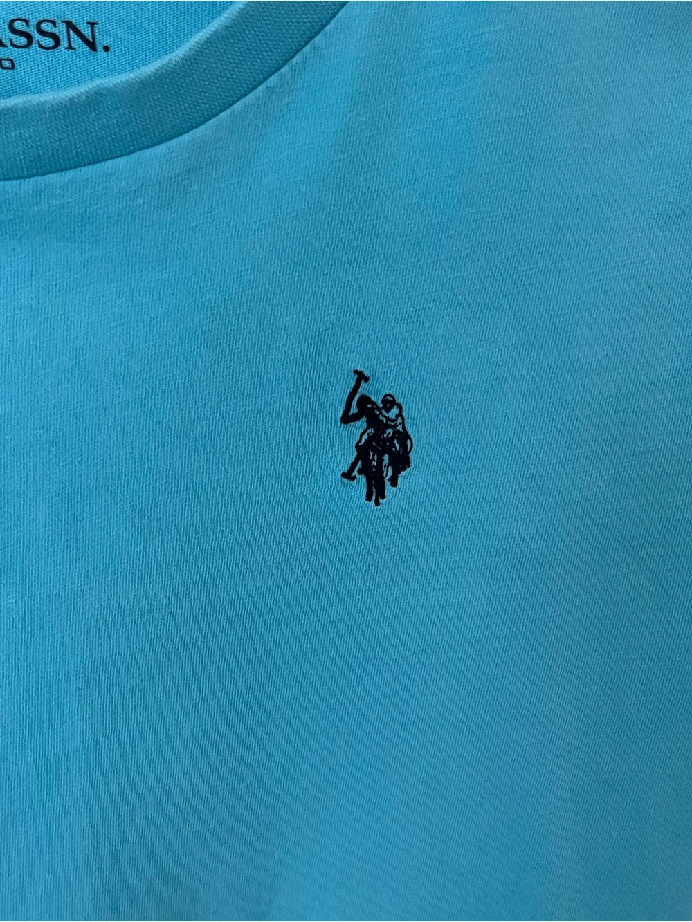 U.S. Polo Assn. Boys Turquoise Blue Crewneck T-Shirt Large 10/12 - Picture 2 of 4